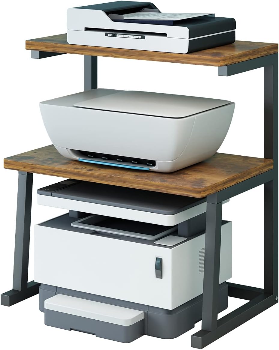 Brown 3-Tier Printer Stand with Storage K1490