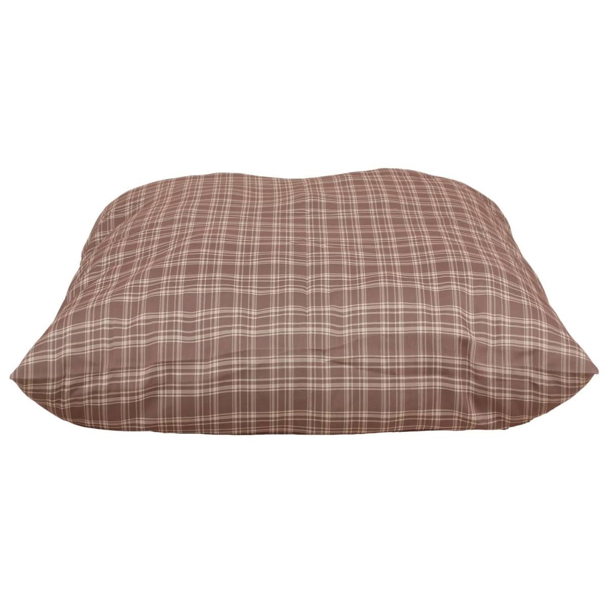 Plaid Rectangle Pet Bed - Tan Large L8916
