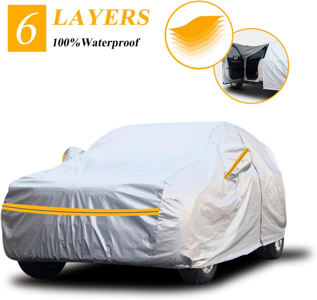 SUV Car Cover Waterproof All Weather 6 Layers with Zipper Cotton Z661