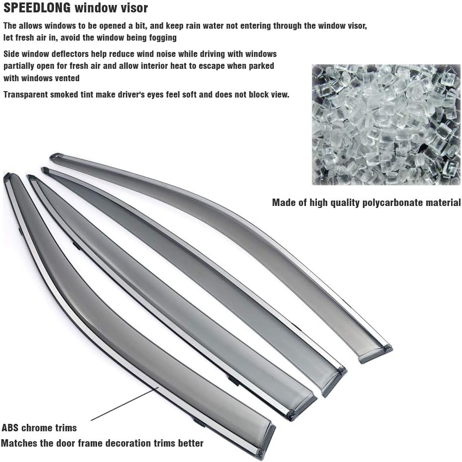 Car Window Visor Vent Shade Deflector Sun Rain Guards E517