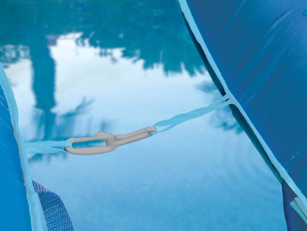 Blue Inflatable Floating Pool Lounger with Cup Holder E99241