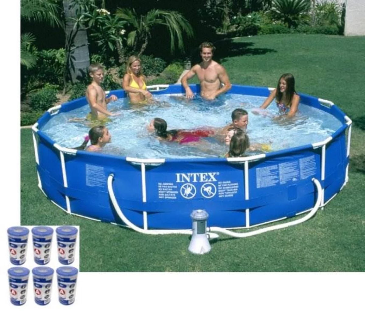 12ft x 30in Metal Frame Round Swimming Pool Set J381
