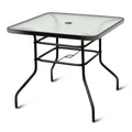 32'' Tempered Glass Steel Frame Patio Square Table I89877