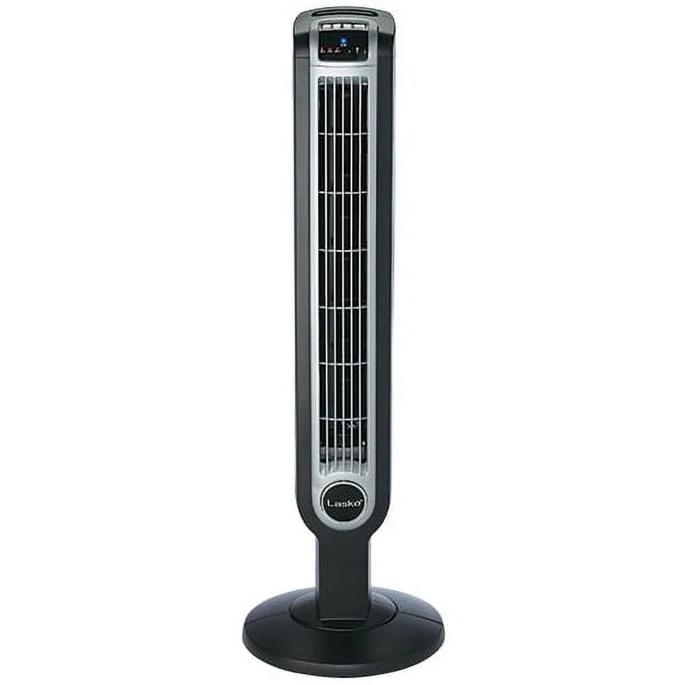 Black 3-Speed Oscillating Tower Fan with Remote P25772