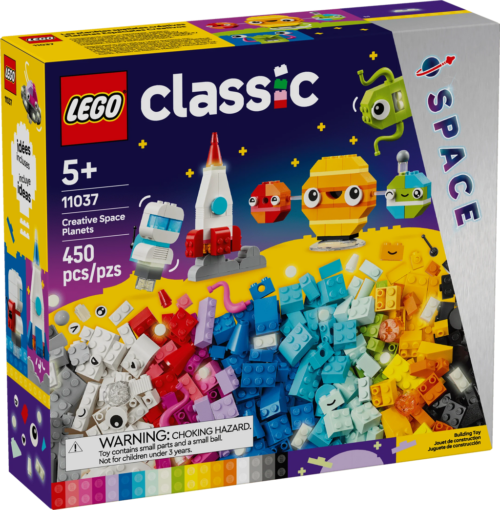 Buildable Solar System Toy Building Set with Alien Rocket Ship Toy and Glow in the Dark Bricks T95766