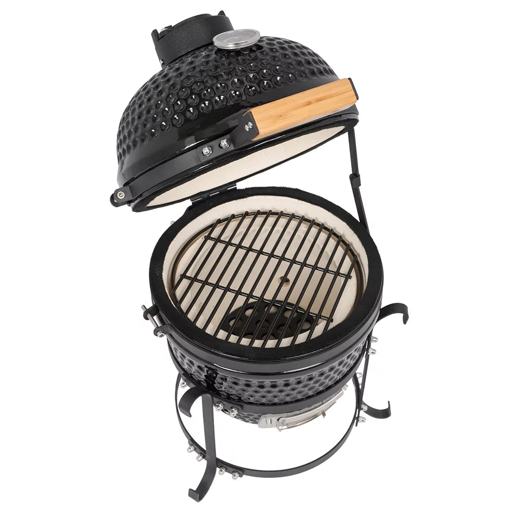 13in Black Ceramic Charcoal Kamado Grill Q2111