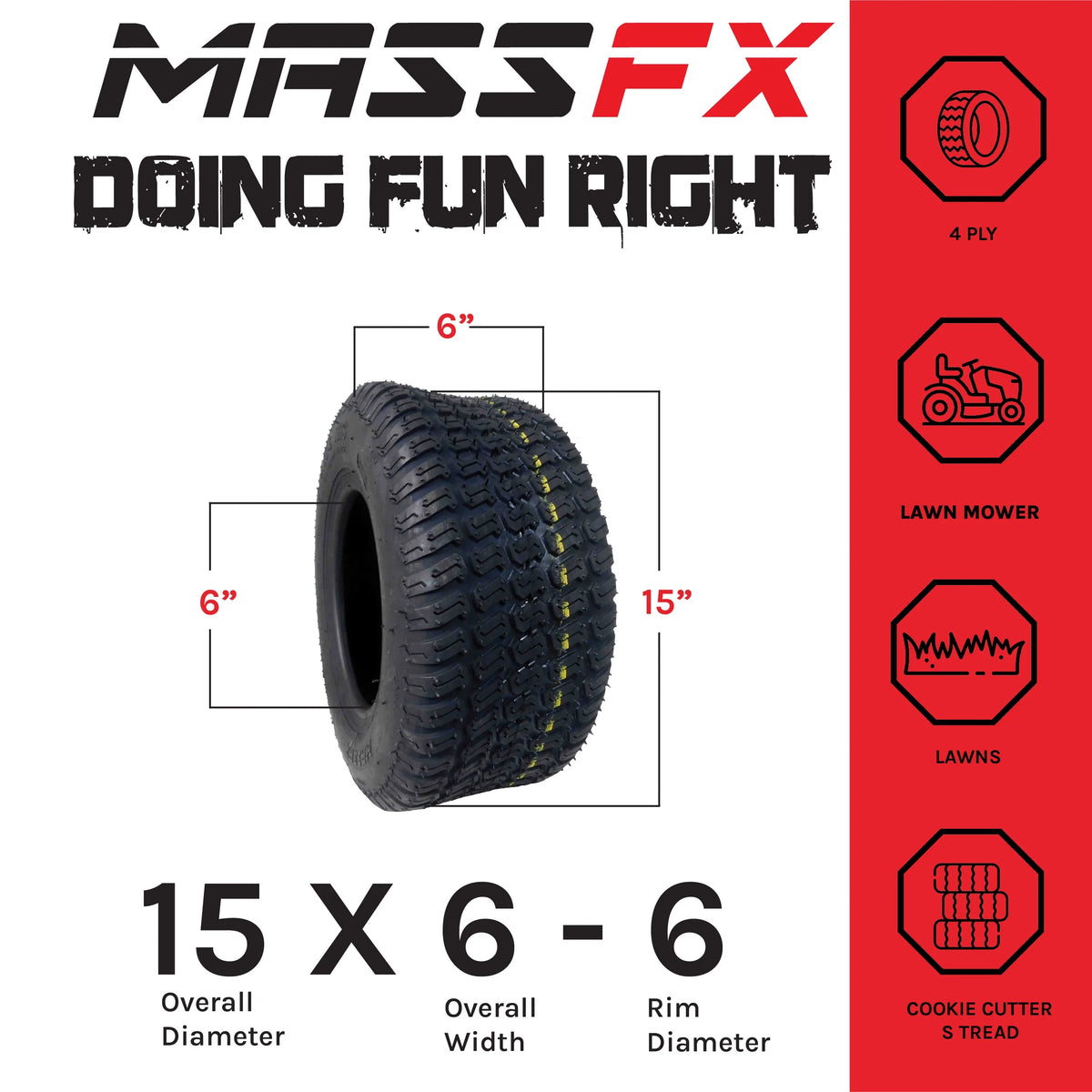 15x6-6 Lawn Mower and Turf Tire O539251