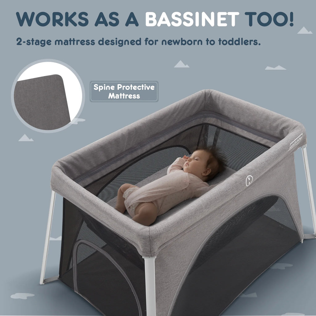 Portable Foldable Travel Crib with Mattress W1149