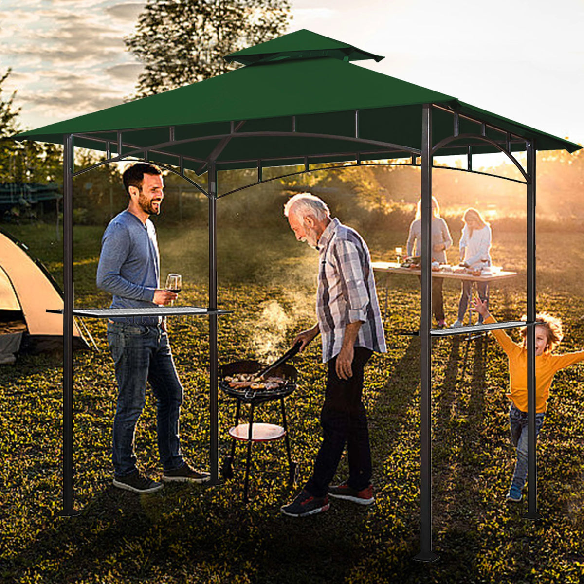 5x8 Double Tiered Grill Gazebo Replacement Canopy V692305