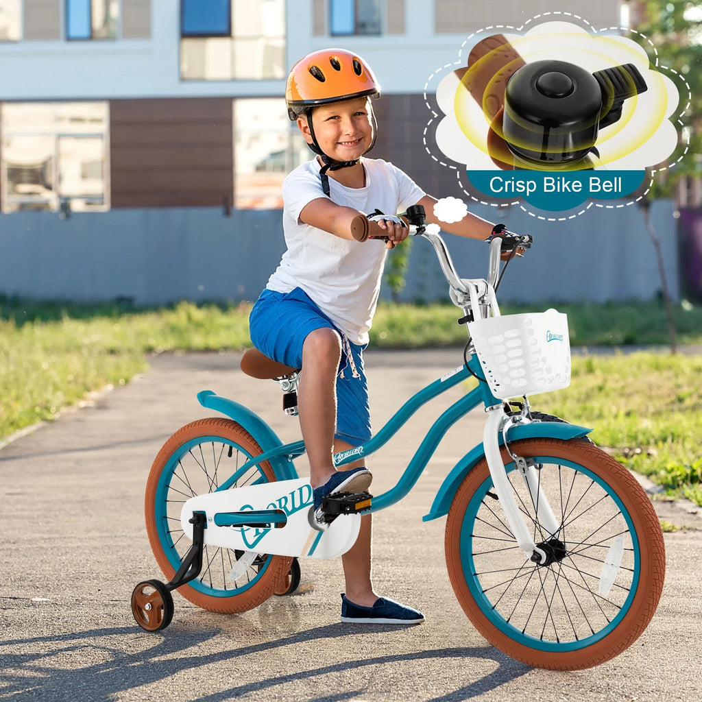 18'' Kids Bike with Training Wheel Kickstand Pink P146