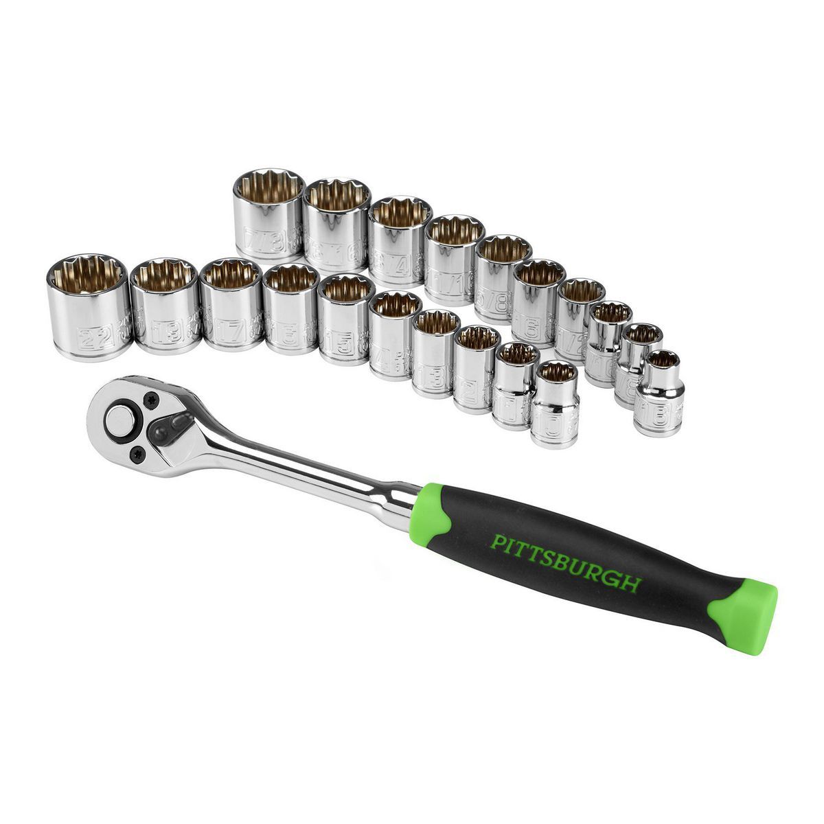 3/8 in. Drive SAE and Metric Socket Set, 21-Piece H846