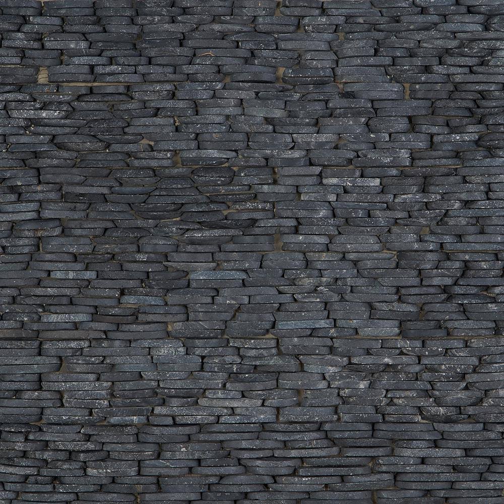 Black Stacked Mosaic Tile L915