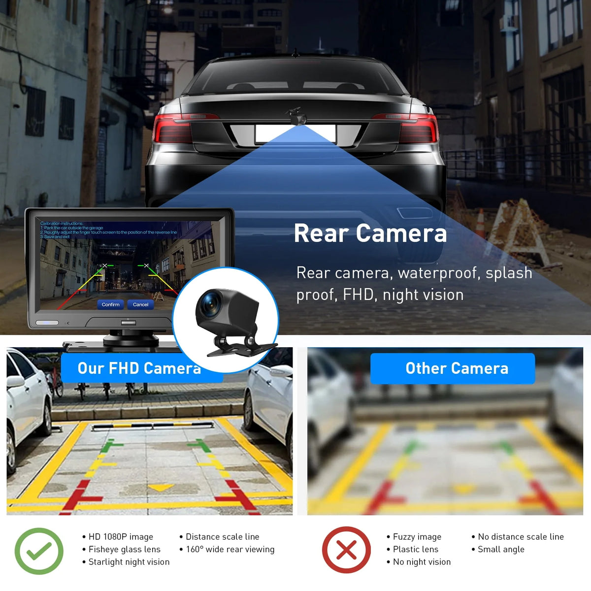7 inch Touchscreen Wireless Apple Carplay Android Auto Dash Cam O765361
