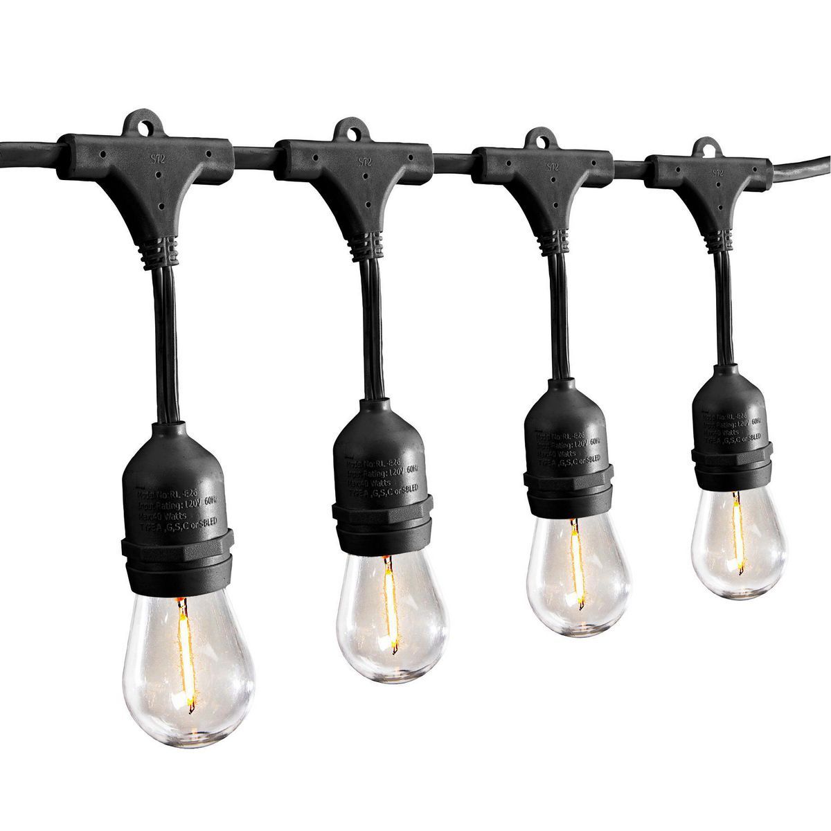 Black LED Outdoor String Lights T884539