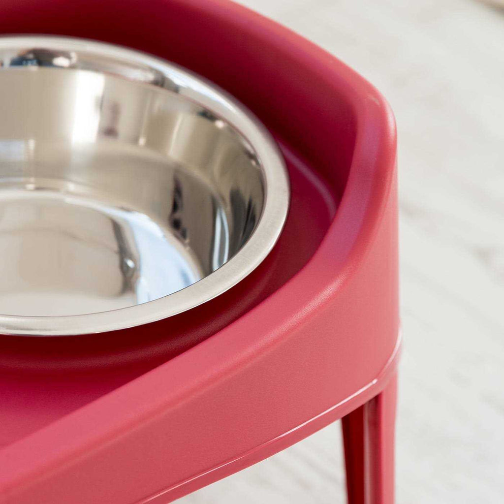 12 inch Elevated Dog Bowls with 2 Qt Stainless Steel Bowls S542043