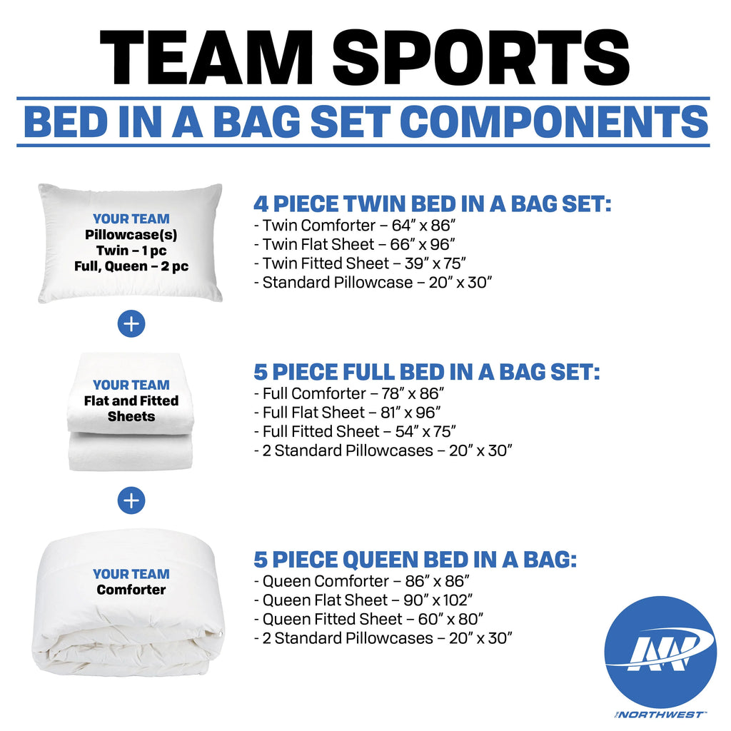 Twin Size 4 Piece Polyester Bed In Bag Set S93746