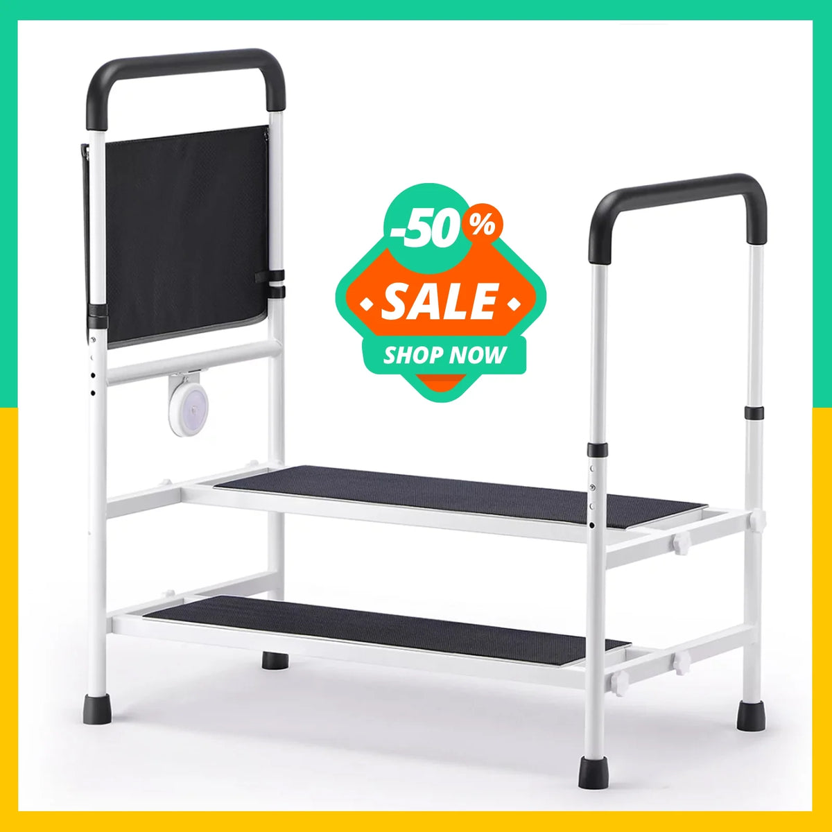 Adjustable Bed Step Stool with LED Sensor Light X581302