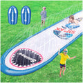 Inflatable Lawn Water Slide with 2 Bodyboards, 15.7x4.3ft X230
