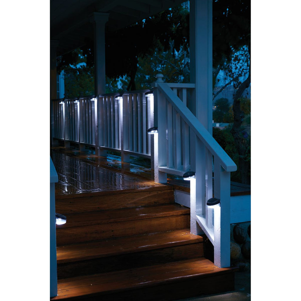 Solar LED Brown Finish Fence Lights, 4 Pack Y94014