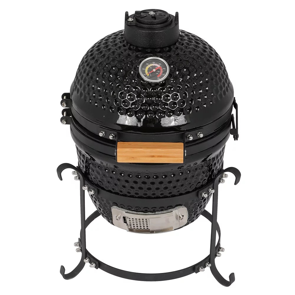 13in Black Ceramic Charcoal Kamado Grill Q2111