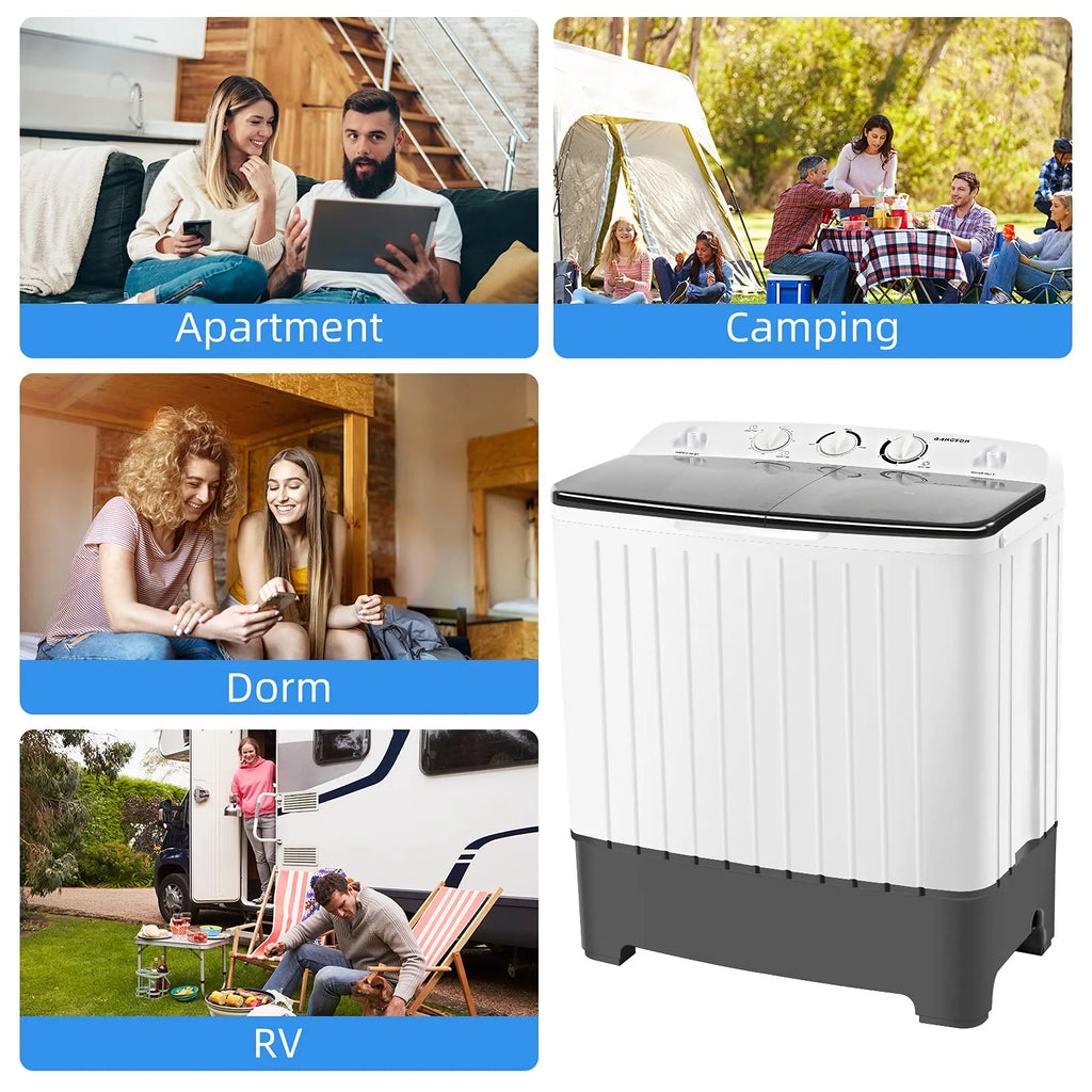 Portable Washing Machine 17.6lbs Black M8676
