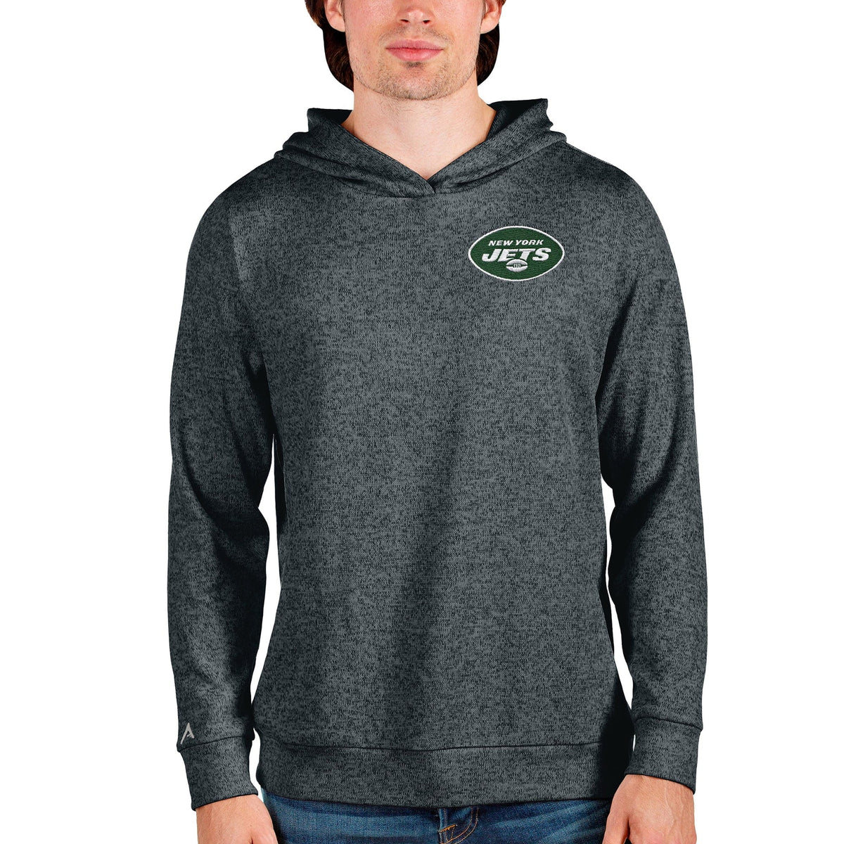 Heathered Charcoal New York Jets Pullover Hoodie J334278