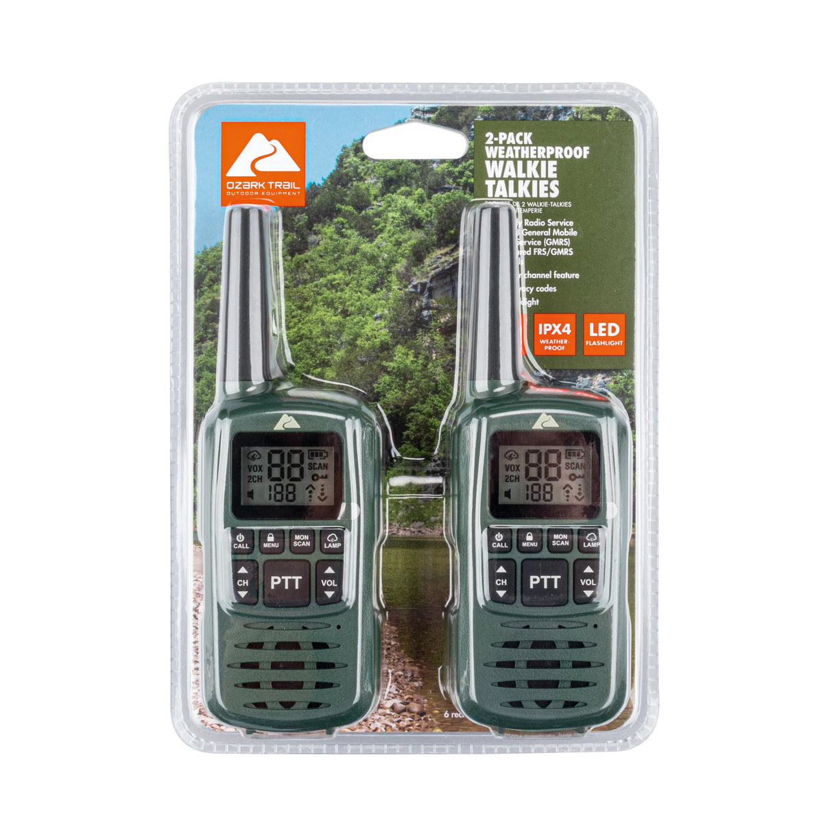 Green 22 Channel 2 Pack Walkie Talkie Q83933