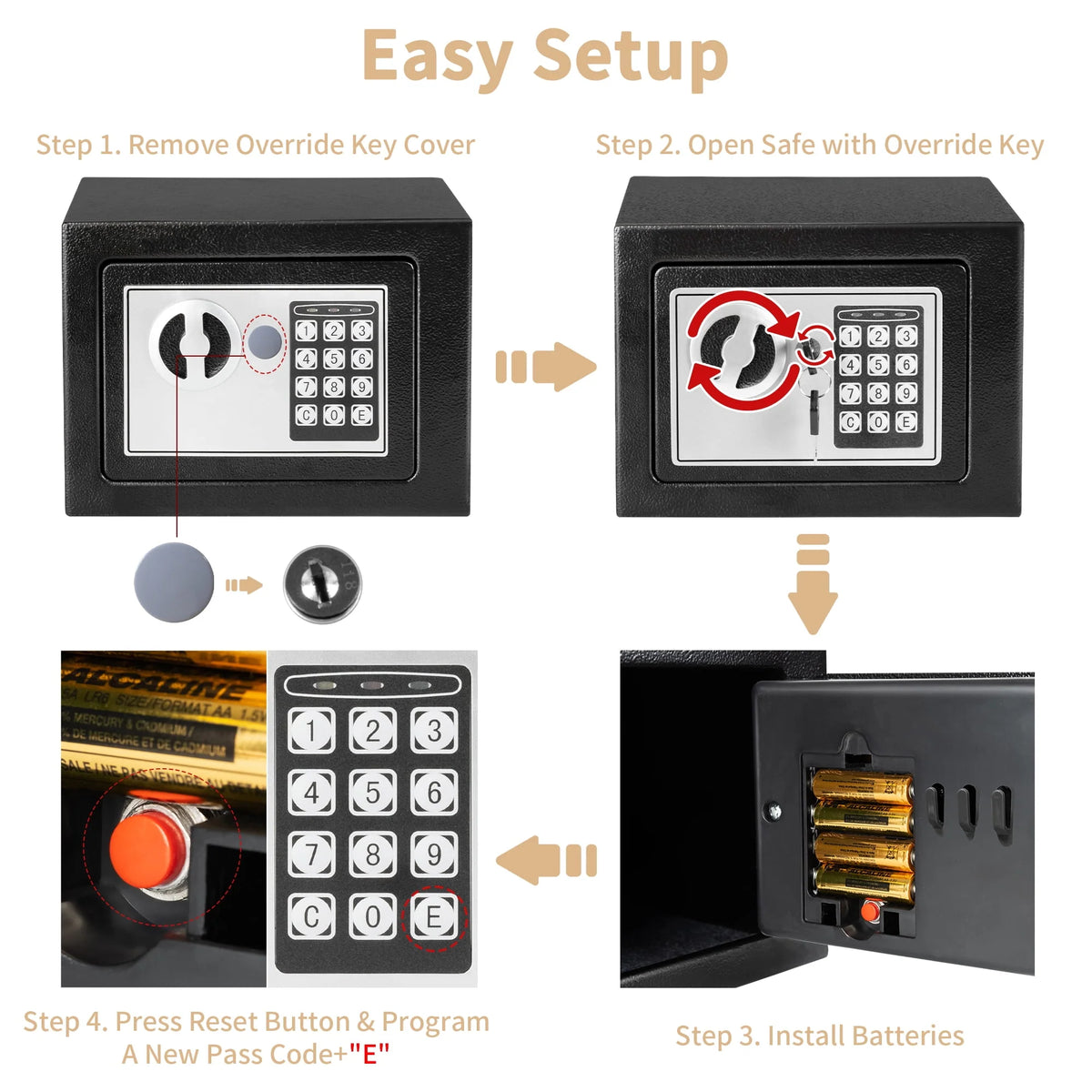 0.2 Cubic Feet Electronic Digital Steel Safe Box R83238