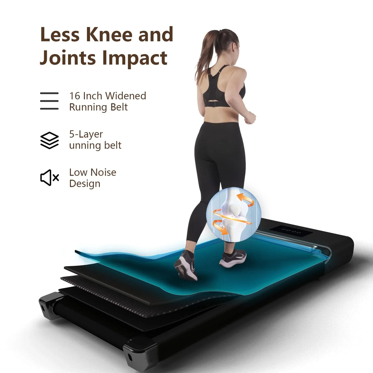 300lb 2.5HP Under Desk Treadmill with LED Display K839