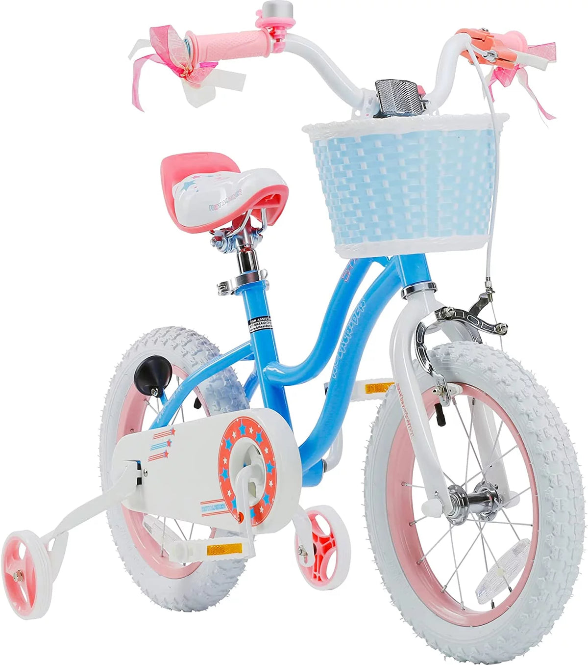 Blue 14 In Kids Bike with Basket and Training Wheels W848718
