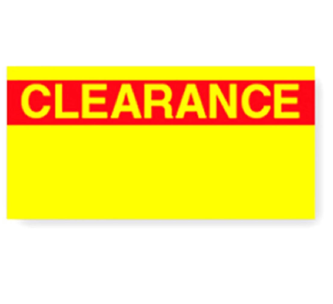Clearance Labels Yellow Pack of 8 X91903