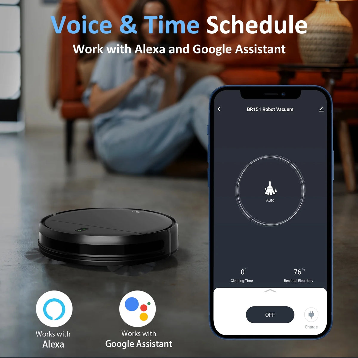 Robot Vacuum Cleaner 2 in 1 Mop Combo S790136