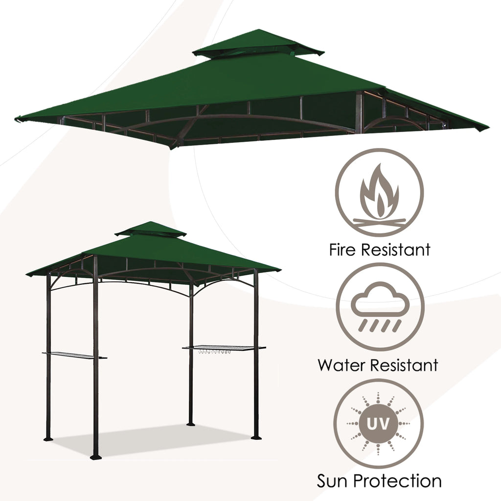 5x8 Double Tiered Grill Gazebo Replacement Canopy V692305