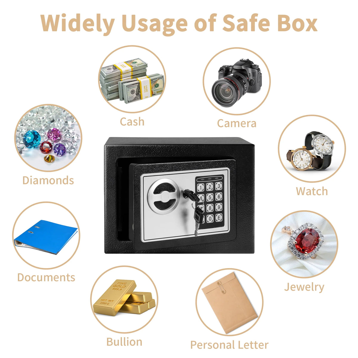 0.2 Cubic Feet Electronic Digital Steel Safe Box R83238