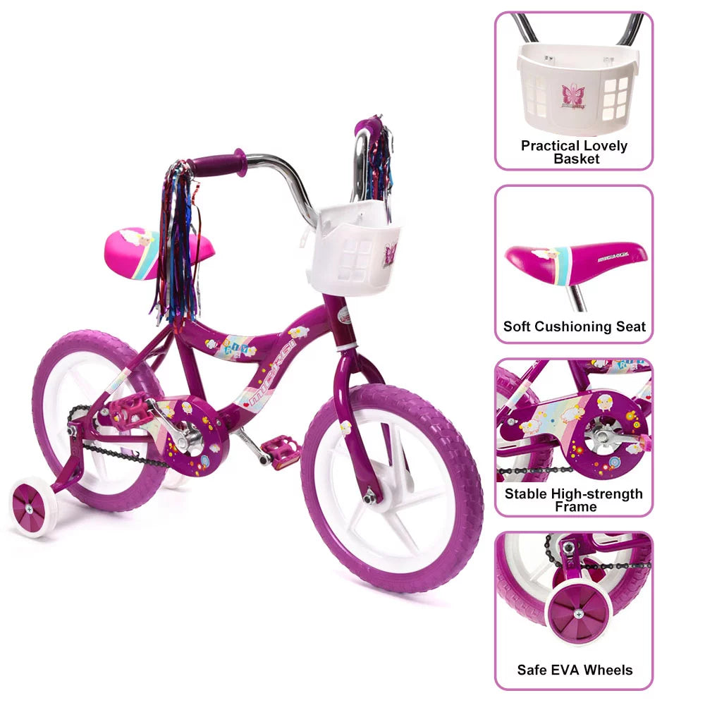 2 Kid's BMX Bicycle with Coaster Brake and Training Wheels I217720