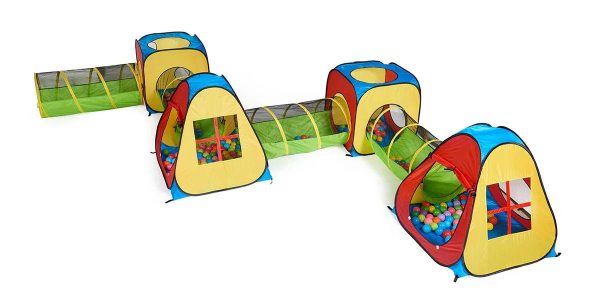 8 in 1 Pop Up Children Play Tent House with 4 Tunnel J30695