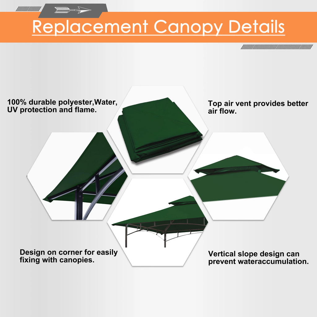 5x8 Double Tiered Grill Gazebo Replacement Canopy V692305