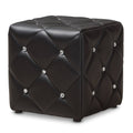 Black Faux Leather Upholstered Ottoman I7761