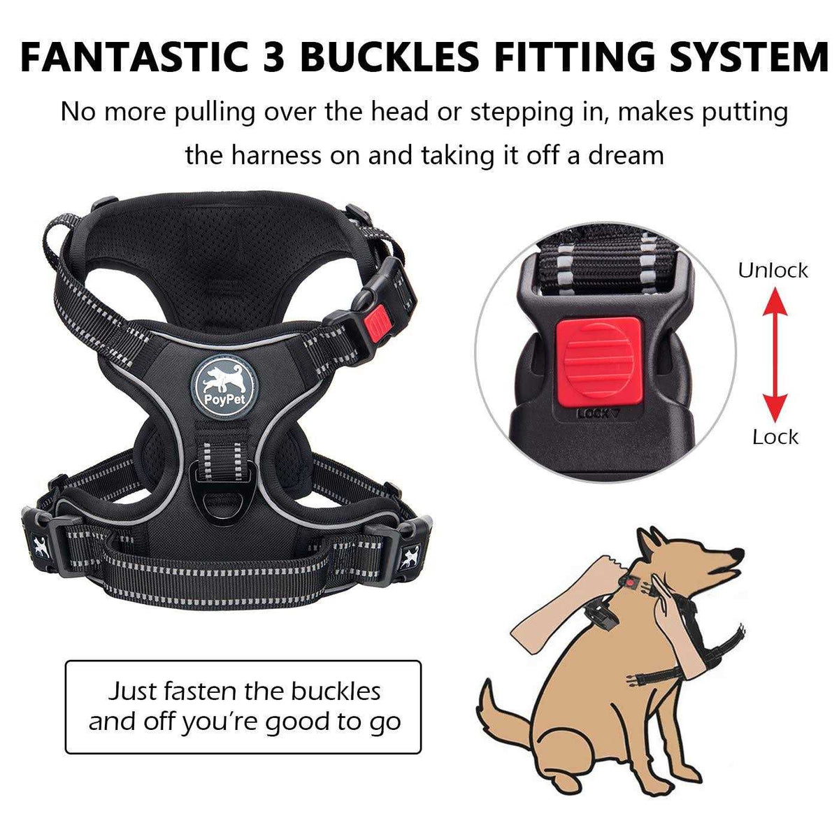 No Pull Reflective Dog Harness E340559