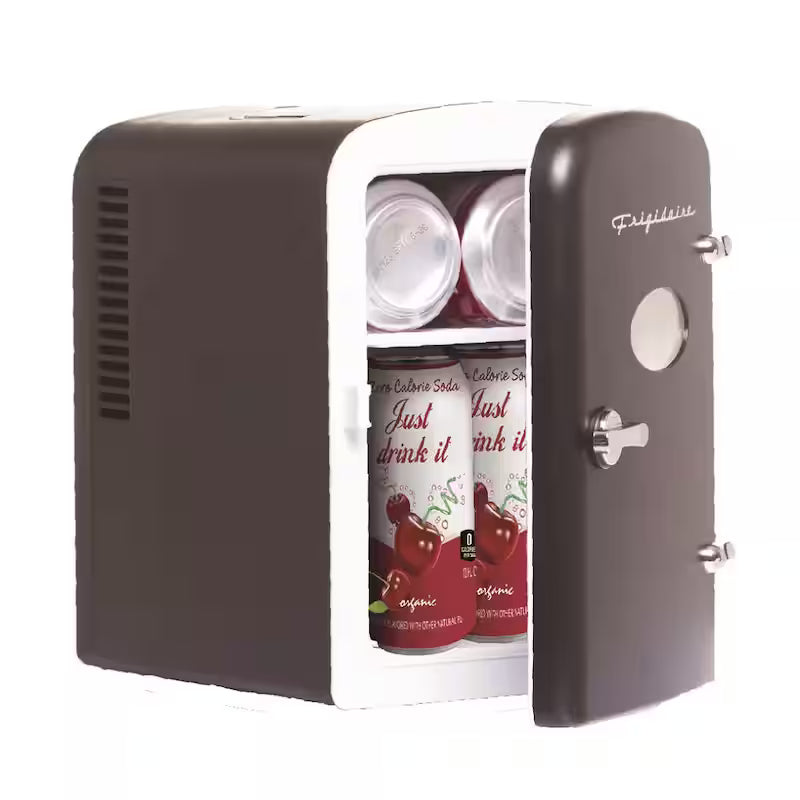 6-Can Retro Mini Fridge in Black I2717