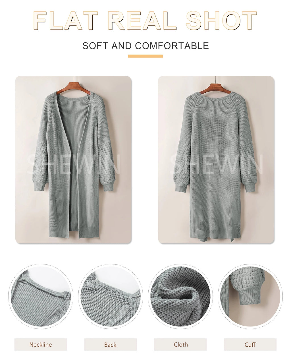 Oversized Cable Knit Cardigan E7932