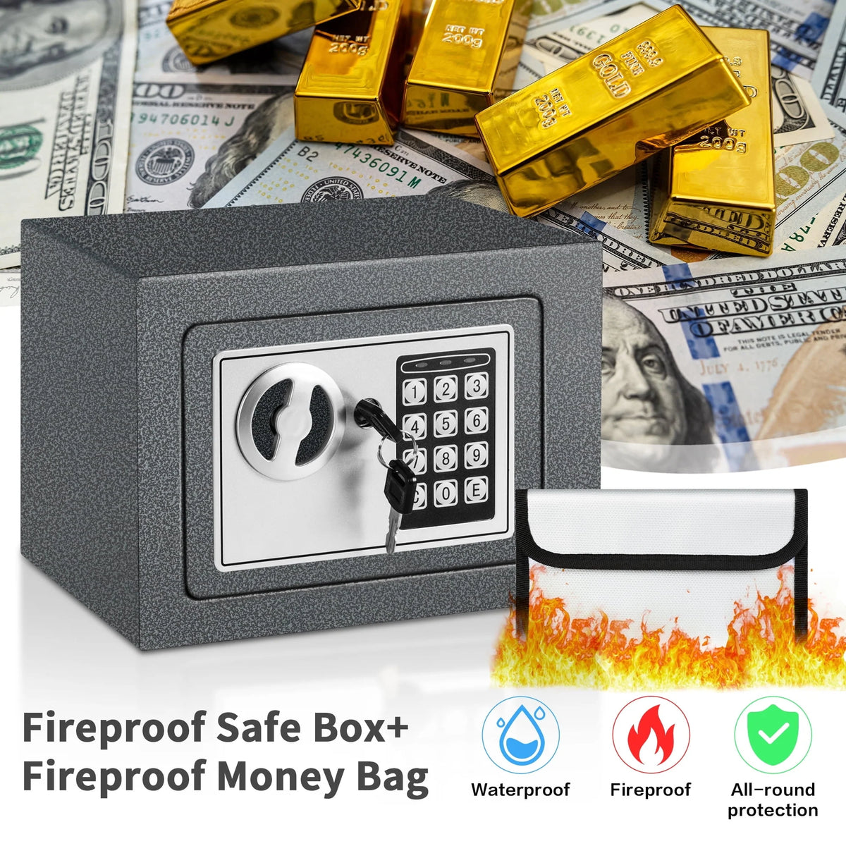 0.2 Cubic Feet Electronic Digital Steel Safe Box R83238