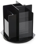 Rotating Literature Rack with 8 Tiered Pockets Black X2985