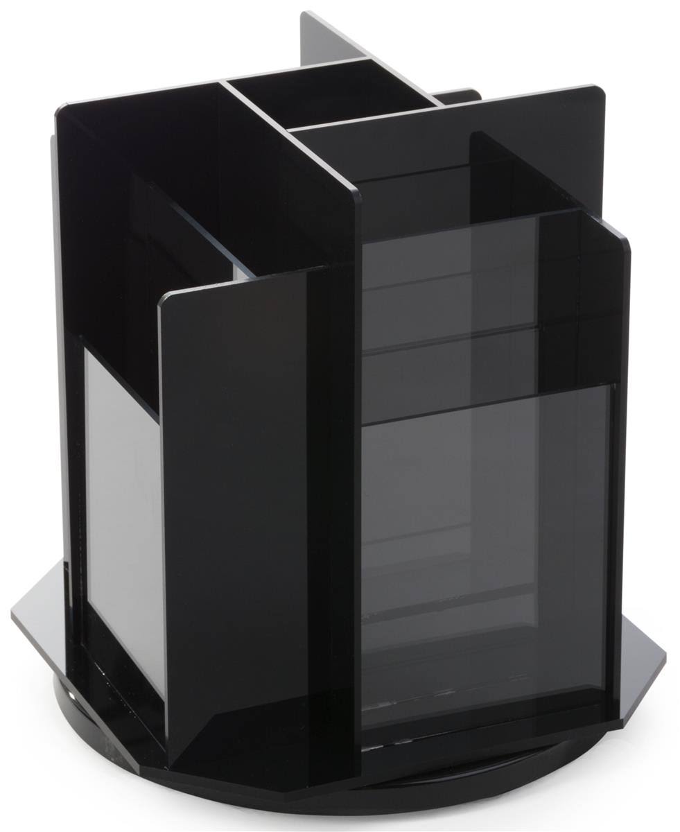 Rotating Literature Rack with 8 Tiered Pockets Black X2985