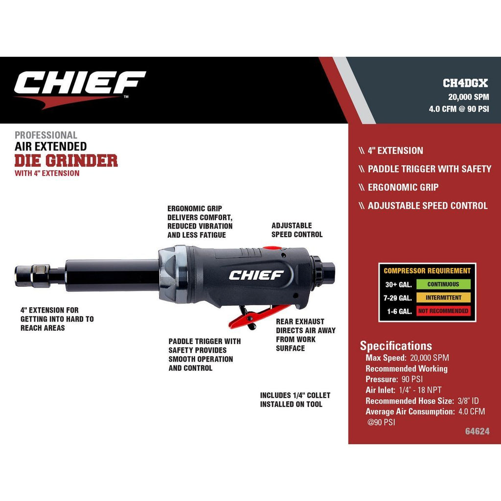 1/4 in. Extended Air Die Grinder E638272