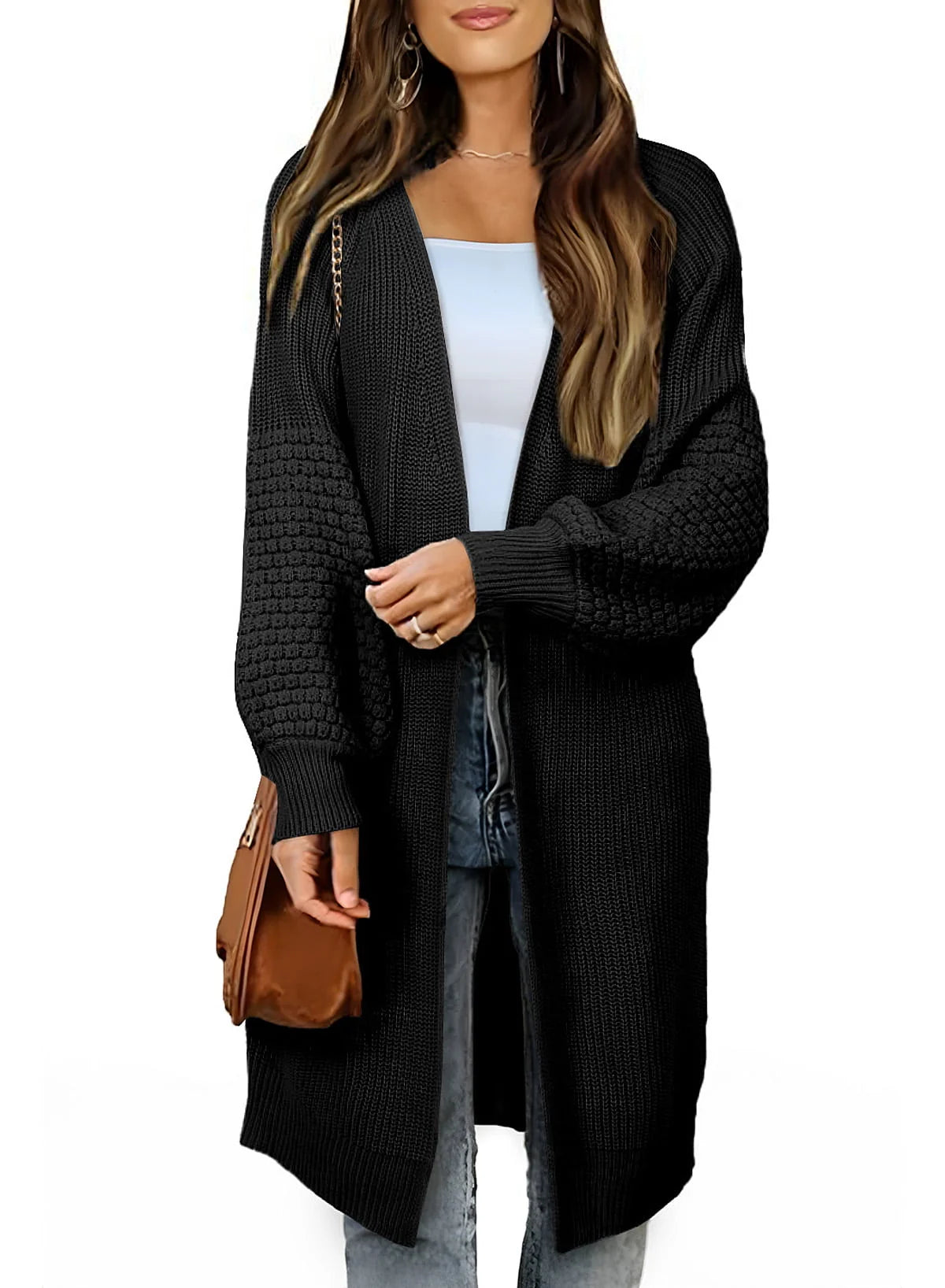 Oversized Cable Knit Cardigan E7932