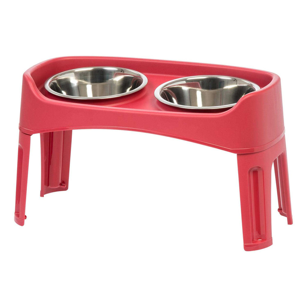 12 inch Elevated Dog Bowls with 2 Qt Stainless Steel Bowls S542043