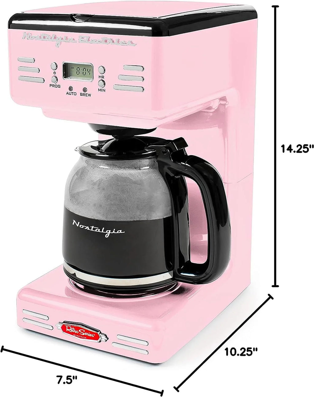 Red 12-Cup Programmable Retro Coffee Maker B504791