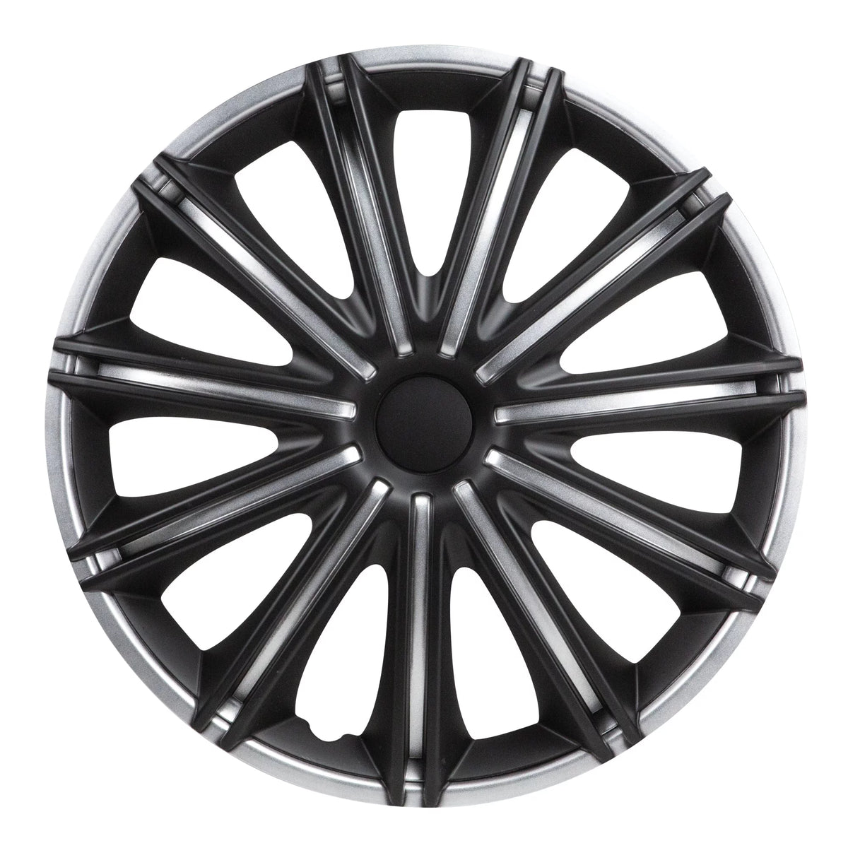 Silver & Black Set of 4 Wheel Covers Z580