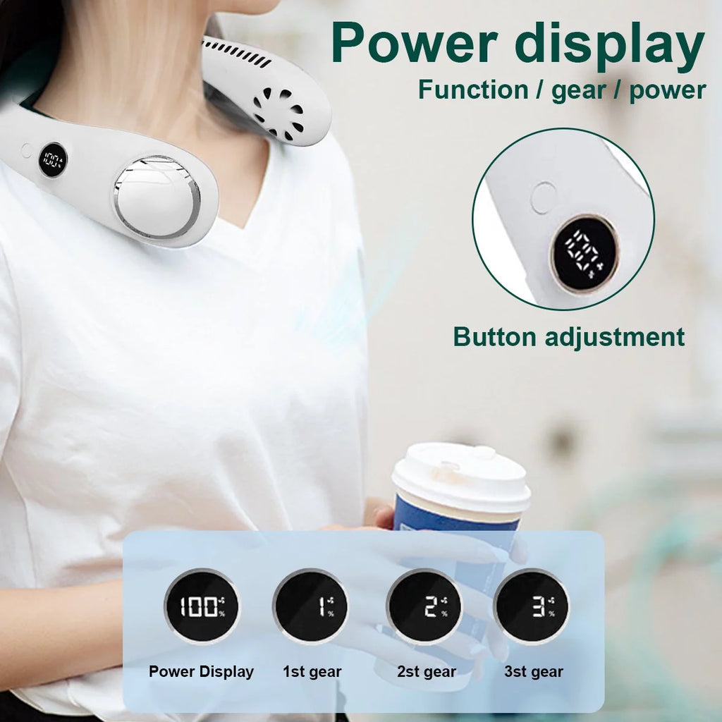 White Portable Neck Fan U1346